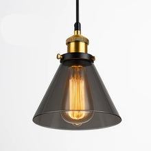 Load image into Gallery viewer, Vintage Smoked Glass Pendant Light