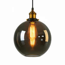 Load image into Gallery viewer, Vintage Smoked Glass Pendant Light