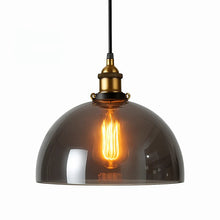 Load image into Gallery viewer, Vintage Smoked Glass Pendant Light