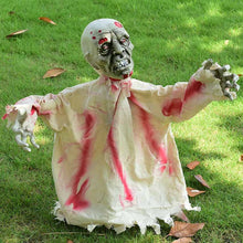 Load image into Gallery viewer, Swinging Ghost Prop with Sound Activated Red Eyes for Halloween Porches and Yards