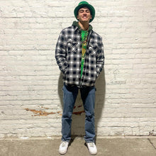 Load image into Gallery viewer, Mens Quilted Lined Flannel Jacket with Snap Button Front and Dual Chest Pockets