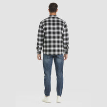 Load image into Gallery viewer, Mens Quilted Lined Flannel Jacket with Snap Button Front and Dual Chest Pockets