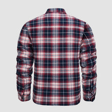 Load image into Gallery viewer, Mens Quilted Lined Flannel Jacket with Snap Button Front and Dual Chest Pockets