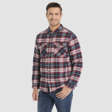 Load image into Gallery viewer, Mens Quilted Lined Flannel Jacket with Snap Button Front and Dual Chest Pockets