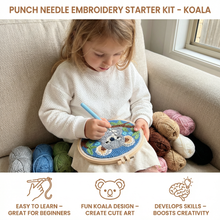 Load image into Gallery viewer, Beginner Embroidery Craft Kit with Punch Needle and Yarn