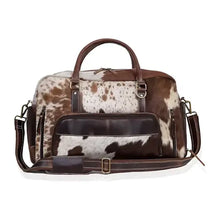 Load image into Gallery viewer, Cowhide Leather Duffle Bag, Handmade Unisex Travel Weekender