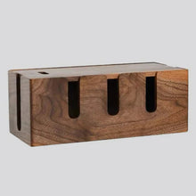 Load image into Gallery viewer, Black Walnut Power Strip Cable Organizer Box