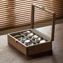 Load image into Gallery viewer, Walnut Watch Collection Box with Glass Top Display