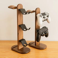 Load image into Gallery viewer, Walnut Gaming Gear Stand for Headset and Controller