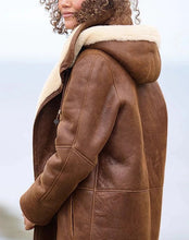 Load image into Gallery viewer, Womens Long Hooded Winter Coat with Extended Coverage and Full Zipper for Cold Weather