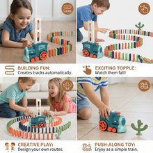 Load image into Gallery viewer, Automatic Domino Train Toy with Chain Reaction Track for Kids