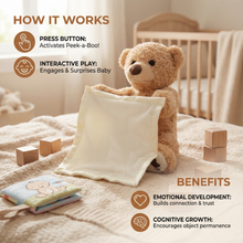 Load image into Gallery viewer, Interactive Peekaboo Teddy Plush Toy with Voice and Movement for Babies