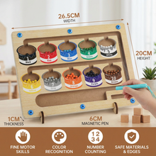 Load image into Gallery viewer, Magnetic Maze Board with Color Sorting Tracks and Numbered Slots