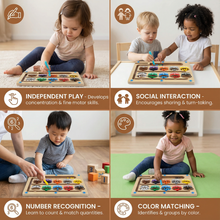 Load image into Gallery viewer, Magnetic Maze Board with Color Sorting Tracks and Numbered Slots