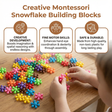 Load image into Gallery viewer, Montessori Snowflake Interlocking Building Blocks with Storage Box