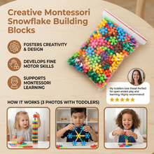 Load image into Gallery viewer, Montessori Snowflake Interlocking Building Blocks with Storage Box