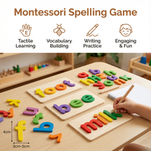 Load image into Gallery viewer, Montessori Spelling Game with Colorful Letters and Picture Cards for Preschoolers