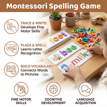 Load image into Gallery viewer, Montessori Spelling Game with Colorful Letters and Picture Cards for Preschoolers