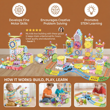 Load image into Gallery viewer, Gear Building Block Set with Rotating Handles and 203 Interlocking Pieces