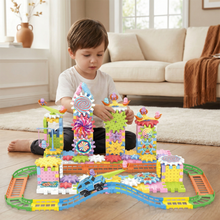 Load image into Gallery viewer, Gear Building Block Set with Rotating Handles and 203 Interlocking Pieces