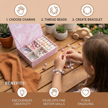 Load image into Gallery viewer, Bead Jewelry Craft Kit with Strings and Clasps for Necklaces, Bracelets, Earrings