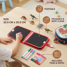 Load image into Gallery viewer, Portable Reusable Drawing Book for Kids with Six Drawing Sides and Wipe Clean Pages