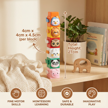 Load image into Gallery viewer, Montessori Animal Stacking Toy Set with Colorful Animal Faces for Kids