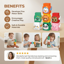 Load image into Gallery viewer, Montessori Animal Stacking Toy Set with Colorful Animal Faces for Kids