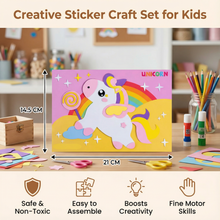 Load image into Gallery viewer, Creative Sticker Craft Set for Kids in Animal, Vehicle, Dinosaur, and Princess Themes