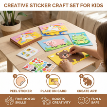 Load image into Gallery viewer, Creative Sticker Craft Set for Kids in Animal, Vehicle, Dinosaur, and Princess Themes