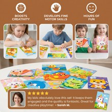 Load image into Gallery viewer, Creative Sticker Craft Set for Kids in Animal, Vehicle, Dinosaur, and Princess Themes