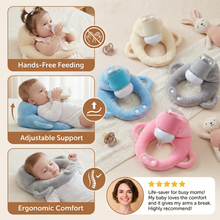 Load image into Gallery viewer, Bottle Holder Nursing Pillow with Breathable Mesh and Hands Free Support