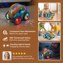 Load image into Gallery viewer, Flipping Stunt Car with Multicolor LED Lights and 360 Degree Rotation, Rechargeable