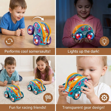 Load image into Gallery viewer, Flipping Stunt Car with Multicolor LED Lights and 360 Degree Rotation, Rechargeable