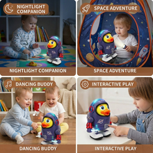 Load image into Gallery viewer, Musical Dancing Duck Toy in Astronaut Suit for Kids Rhythm and Space Play