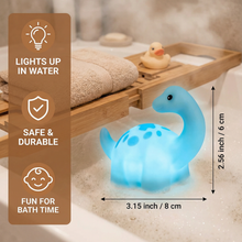 Load image into Gallery viewer, LED Dinosaur Bath Toys with Color Changing Lights and Waterproof Design