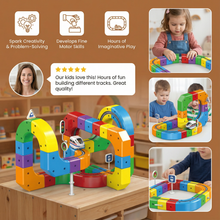 Load image into Gallery viewer, Magic Cube Train Track Toy with 81 Colorful Snap Together Pieces for Kids