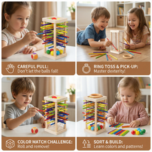 Load image into Gallery viewer, Wooden Ball and Stick Dexterity Game with Three Play Modes