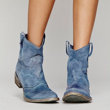 Load image into Gallery viewer, Elegant women's Western ankle boots, featuring classic design and practical pull tabs.