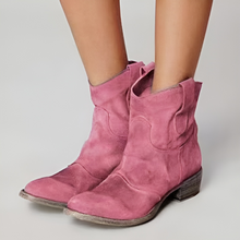 Load image into Gallery viewer, Chic women's Western ankle boots with functional pull tabs, a must-have for modern footwear.