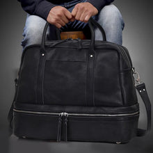 Load image into Gallery viewer, Women Stylo Duffel Bag Leather Travel Duffel Black