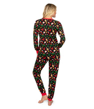 Load image into Gallery viewer, Womens Cookie Cutter Christmas Pajama Set with Crew Neck Top and Pockets