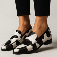 Load image into Gallery viewer, Women's Cow Print Pointed-Toe Slip-On Modern Loafers