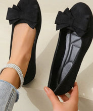 Load image into Gallery viewer, Women's Orthopedic Bow-Detail Slip-On Comfort Shoes - Black