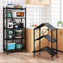 Load image into Gallery viewer, Foldable shelving unit with wheels - Storage rack for kitchen, pantry or garage