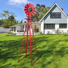 Load image into Gallery viewer, Windmill 8FT Yard Garden Metal Ornamental Wind Mill Weather Resistant Decoration - Zoolase
