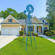 Load image into Gallery viewer, Windmill 8FT Yard Garden Metal Ornamental Wind Mill Weather Resistant Decoration - Zoolase