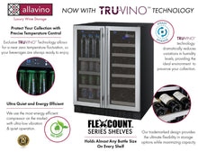 Load image into Gallery viewer, Allavino 24&quot; Wide FlexCount II Tru-Vino 18 Bottle/66 Cans Dual Zone Stainless Steel Wine Refrigerator/Beverage Center VSWB-2SF20
