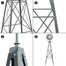 Load image into Gallery viewer, Windmill 8FT Yard Garden Metal Ornamental Wind Mill Weather Resistant Decoration - Zoolase