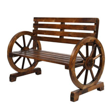 Load image into Gallery viewer, 2 Person Rustic Wagon Wheel Garden Bench - Zoolase